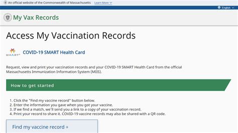 mass covid smart card|My Vax Records One Pager .